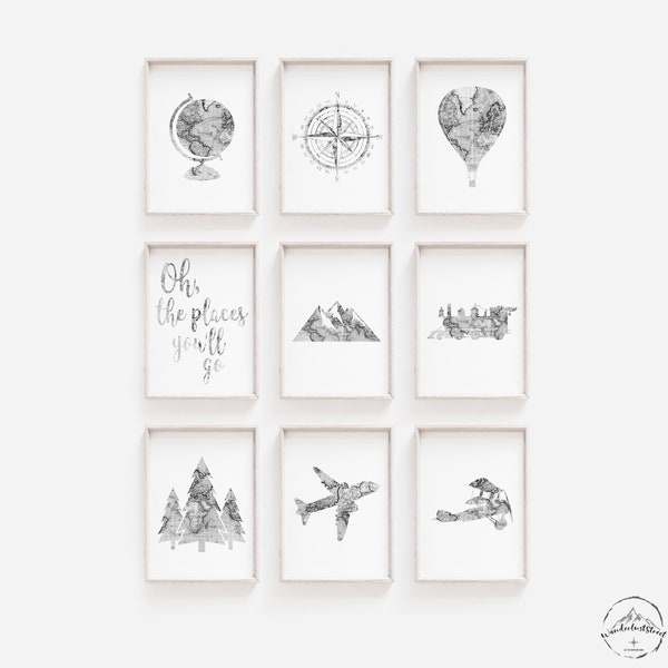 Gray Nursery Print Etsy