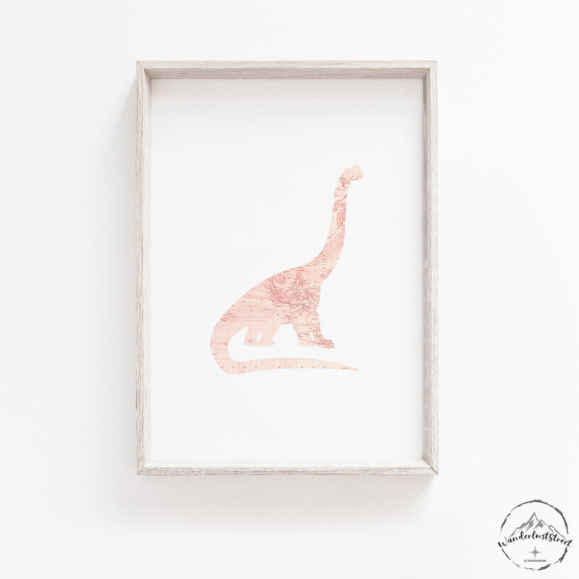 Pink Dinosaur Wall Art Girl Dinosaur Prints Blush Pink Dino Etsy