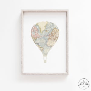 Plane Wall Art, Hot Air Balloon, Travel Nursery Prints, DIGITAL DOWNLOAD, Beach Nursery, Boho Nursery Art, Adventure Bedroom, Neutral Decor image 5