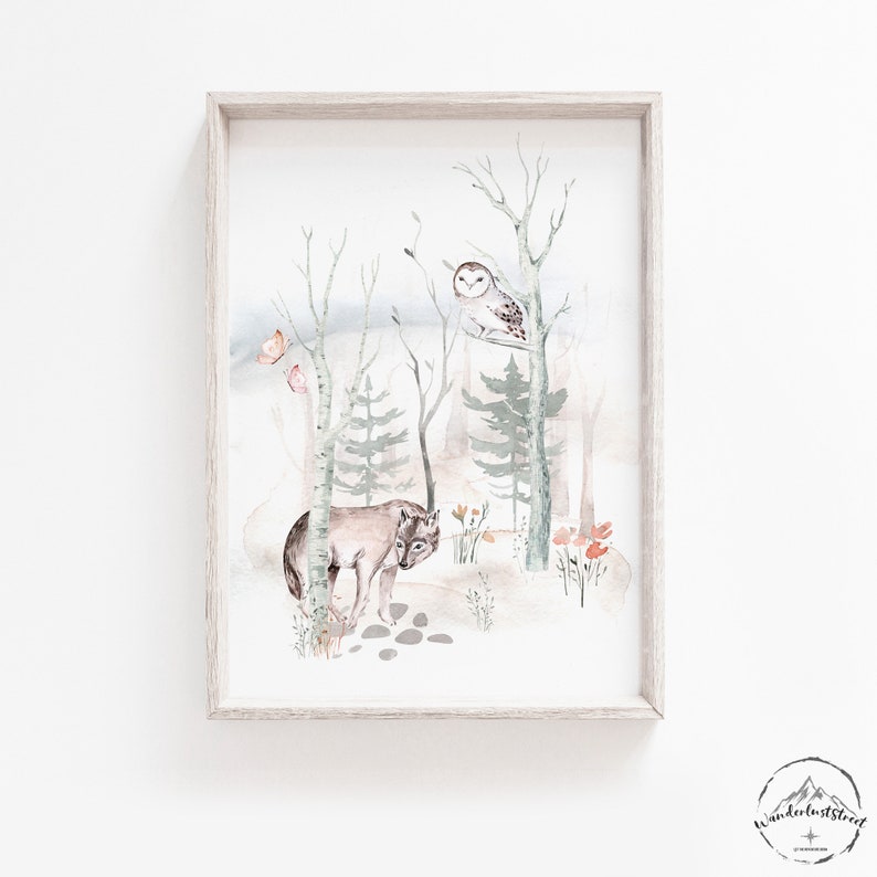 Woodland Animal Nursery Wall Art Forest Nursery Decor Forest Etsy