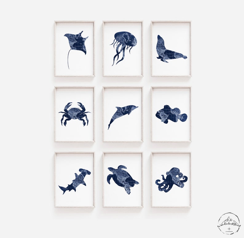 Ocean Nursery Wall Art Ocean Theme Decor Nautical Bedroom Etsy