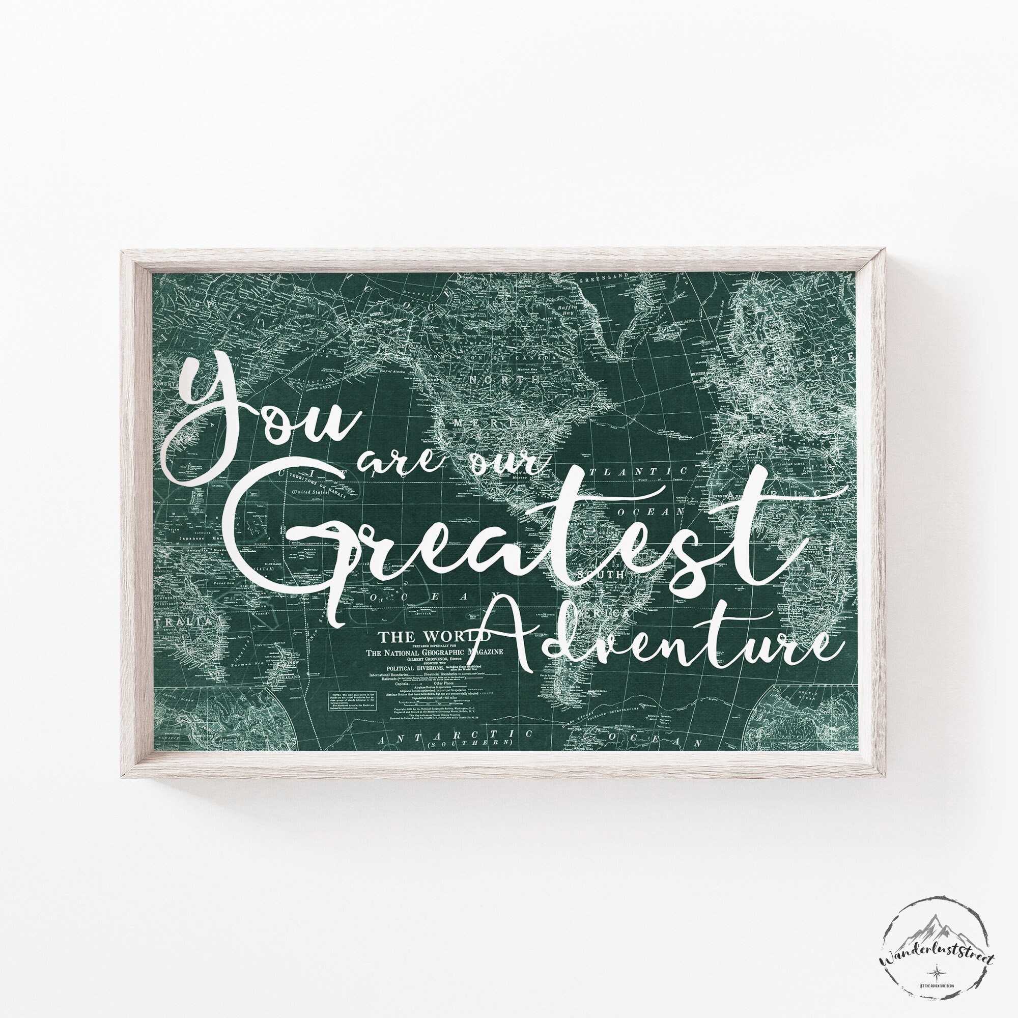 Hunter Green Nursery Wall Art Travel Nursery Adventure Etsy