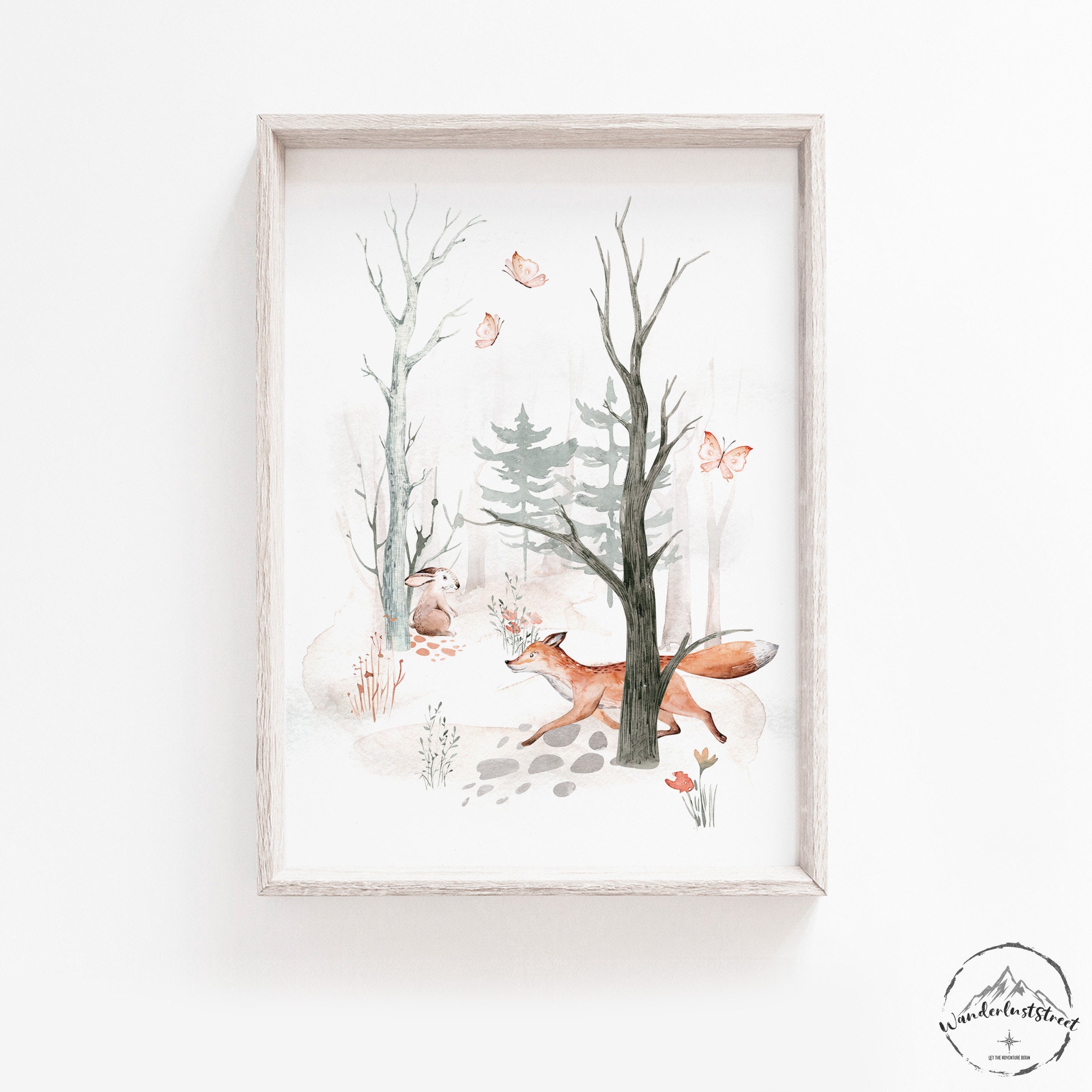 Woodland Animal Nursery Wall Art Forest Nursery Decor Forest | Etsy