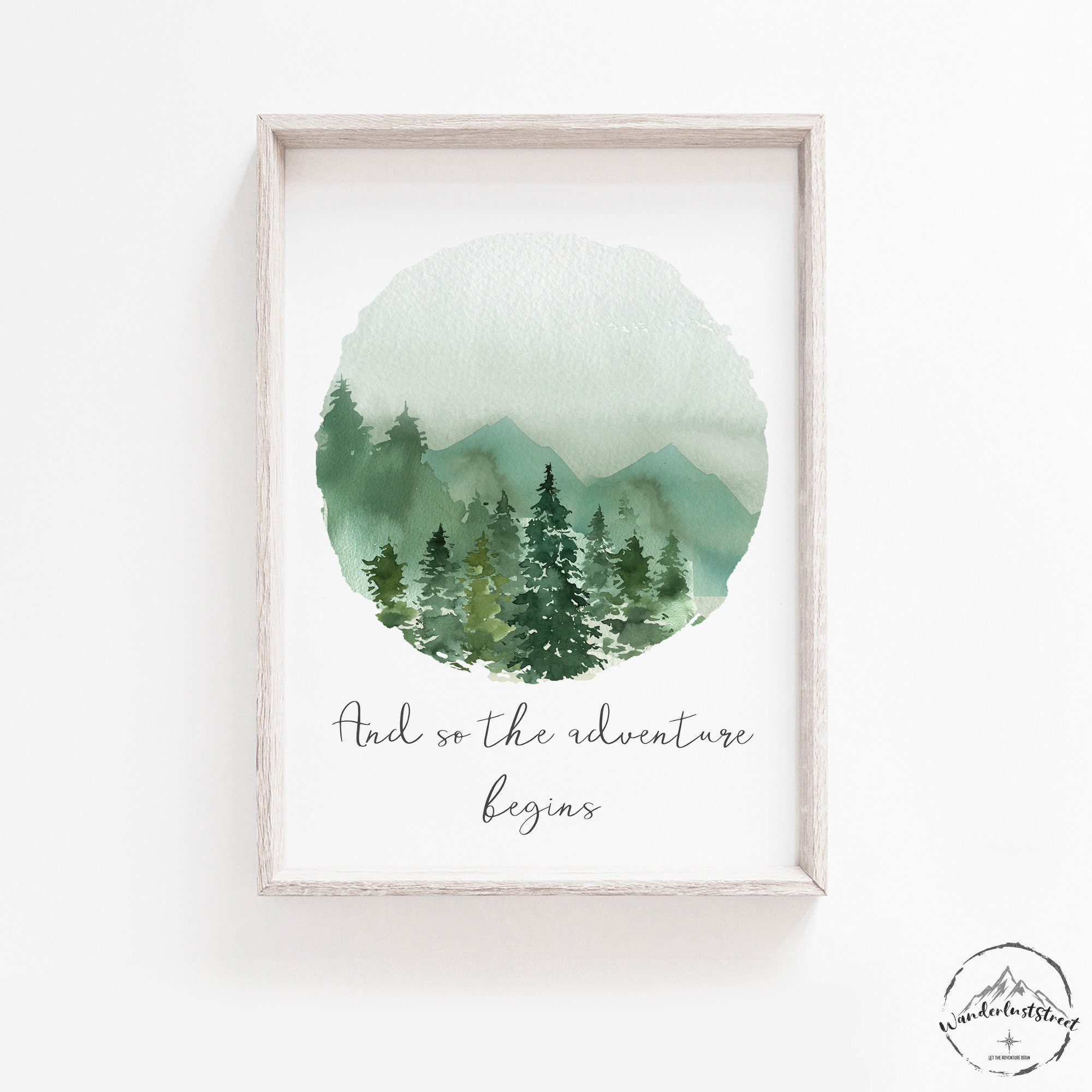 Green Nursery Wall Art Forest Nursery Prints Woodland | Etsy
