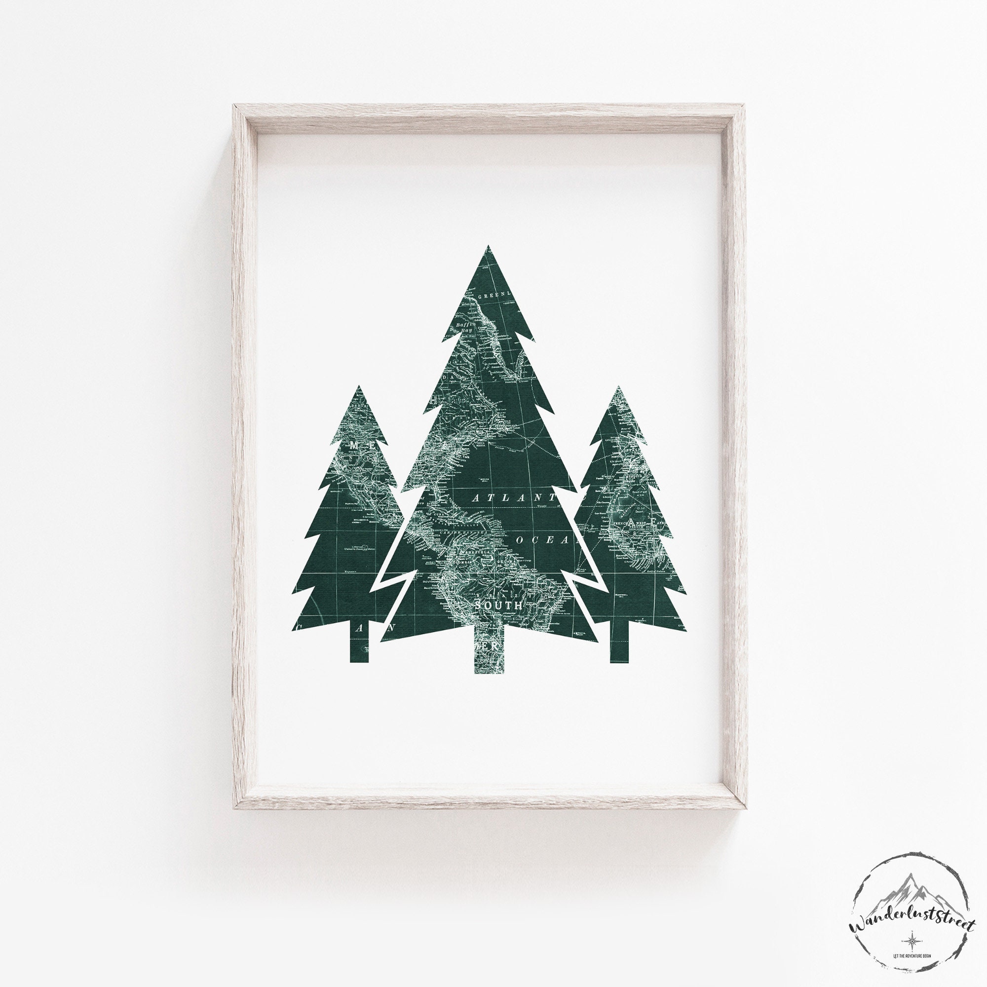 Hunter Green Nursery Wall Art Forest Nursery Decor Green Etsy
