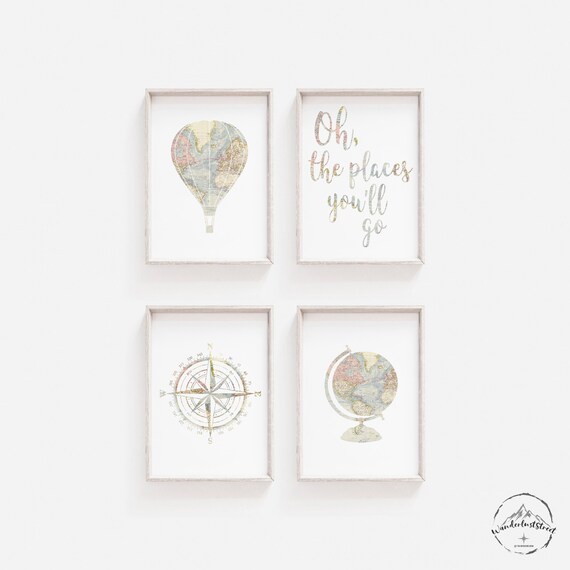 Nursery Wall Art, Nursery Prints, Travel Nursery Decor, DIGITAL DOWNLOAD, Nursery Decoration, Baby Girl Nursery Decor, Baby Boy Nursery Art