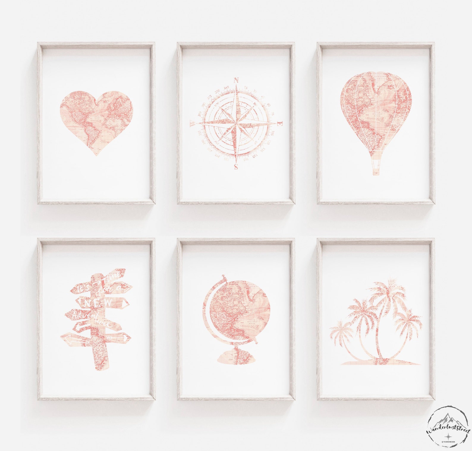 Pink Nursery Wall Art Blush Pink Nursery Prints Nursery Wall Etsy