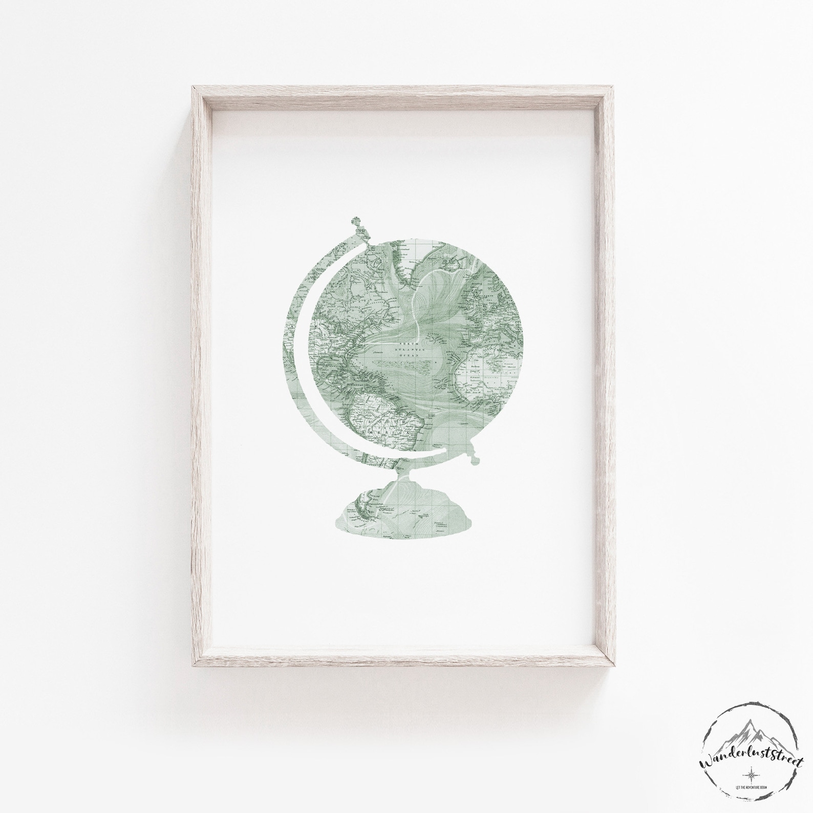 Sage Green Nursery Wall Art Travel Theme Nursery Decor Sage Etsy