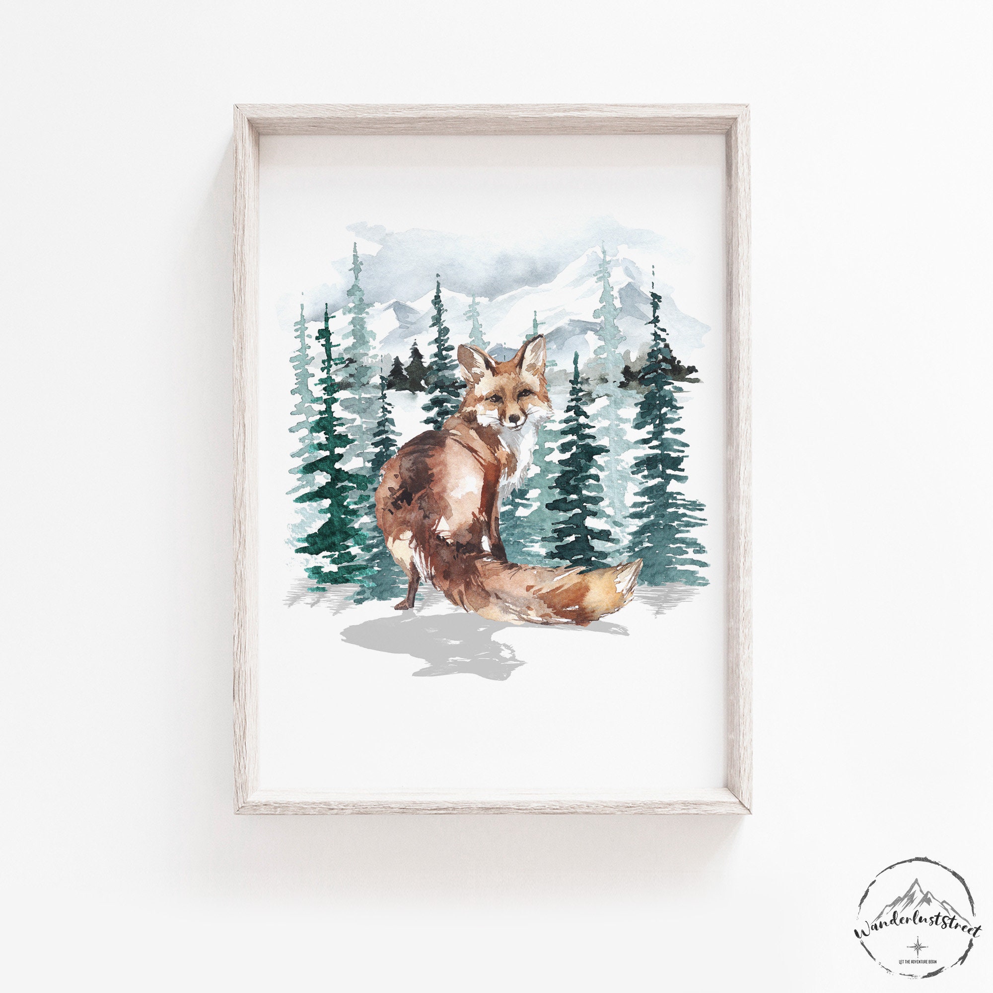 Forest Animal Wall Art Woodland Animal Prints Bear Wall Art Etsy
