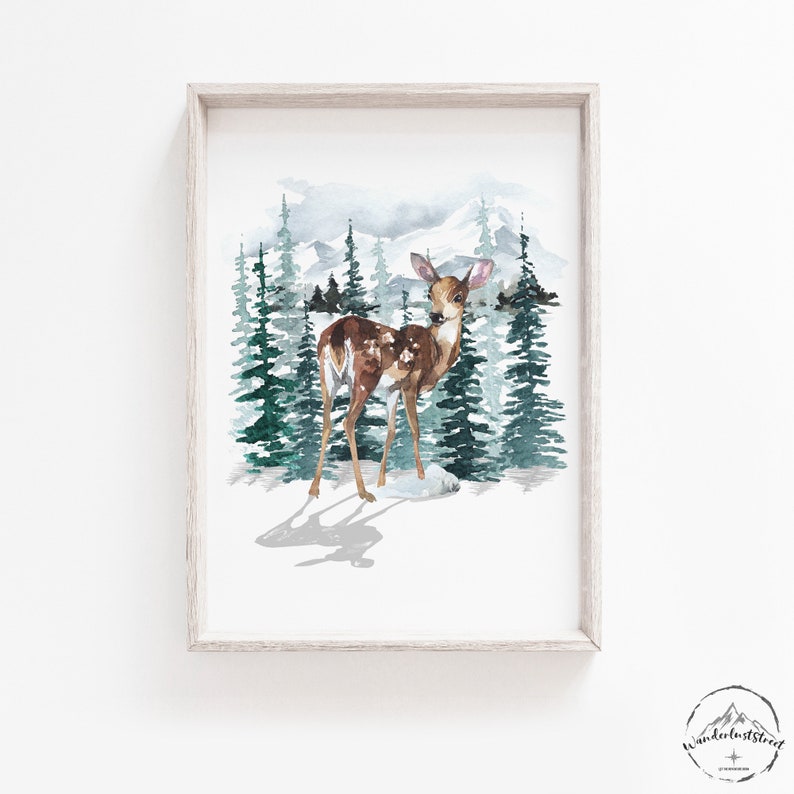 Forest Animal Wall Art Woodland Animal Prints Bear Wall Art Etsy