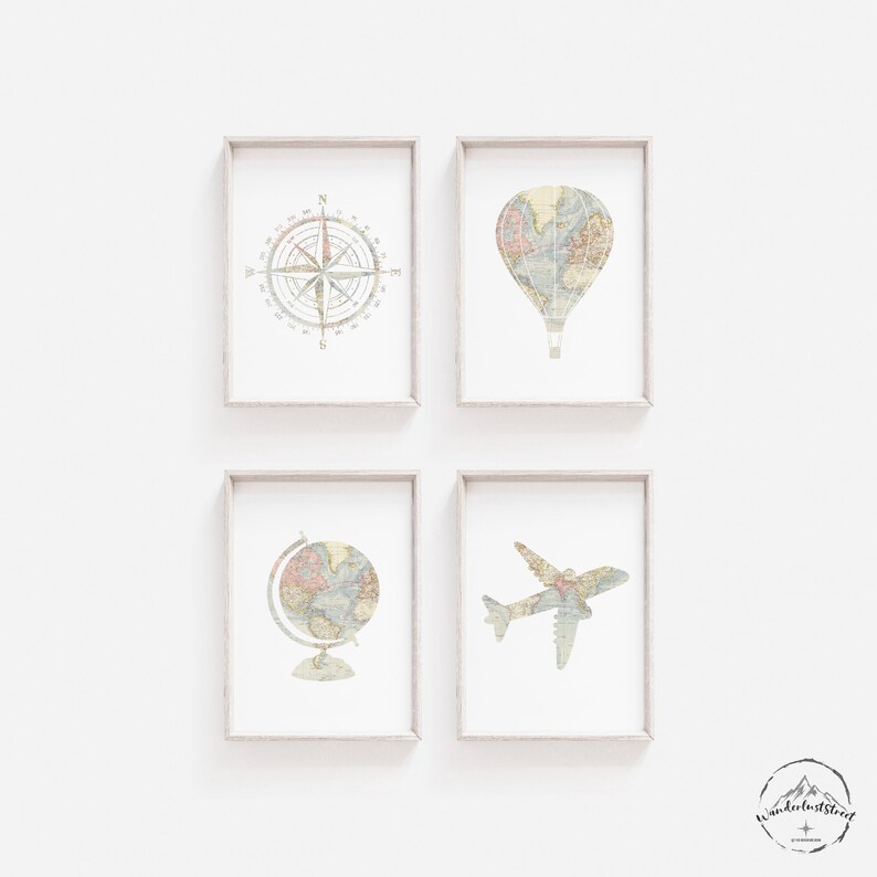 Travel Wall Art, Living Room Travel Theme Decor, Travel Nursery Wall ...