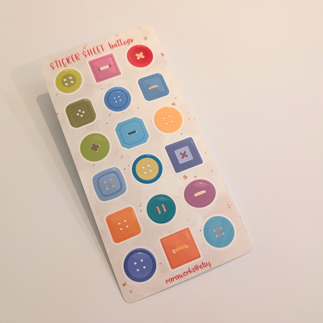 Sticker Sheet Buttons, Retro Aesthetic Journal or Calendar Planner ...