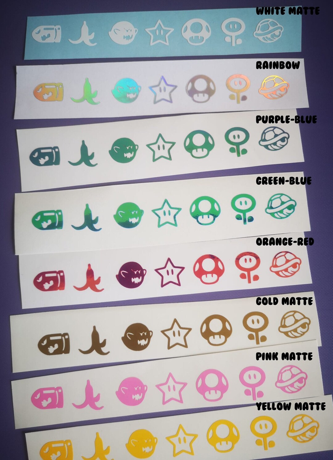 Car Button Stickers, Set of 7 Button Decals, Color Changing Holographic
