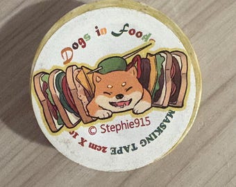 Cute Kawaii Shiba Dog Food Washi Tape Roll