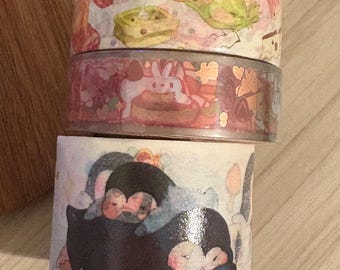 Cute Kawaii Animal Bird Penguin Bunny Washi Tape 3 Sets