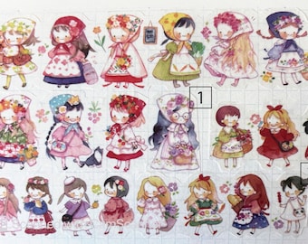 Hayama Cute Flower Girls Washi Tape Samples