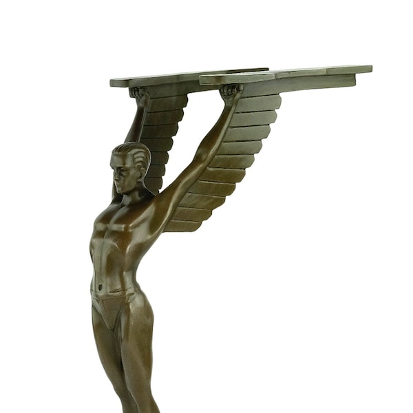 Escultura de Ícaro de Bronce en Estilo Art Déco Estatua de Ícaro de Bronce Escultura Art Déco Estatua de Arte de Bronce Escultura Masculina Alada Estatua de Mitología