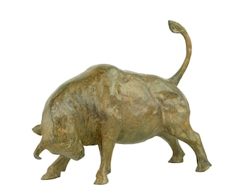 Statue de taureau en bronze de la fonderie Pierre Chenet Sculpture de taureau chargeant en bronze Art animalier Figurine Sculpture de taureau en bronze Art de taureau