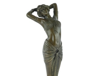 Large Bronze Sculpture of Awaking Female Bronze Art Statue Reveil Paul Philippe Art Deco Bronze Sculpture Art Deco Dancer Sculpture Woman