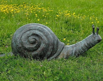 Grande sculpture d'extérieur en bronze et fontaine d'un escargot, statue d'art animalier, sculpture d'extérieur en bronze, statue d'escargot, sculpture de jardin, déco escargot