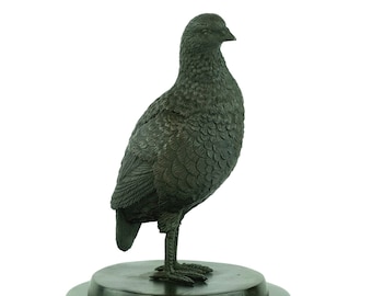 Bronze Partridge Sculpture Bird Statue Animal Art Figurine English Partridge Hunting Sculpture Hunting Decoration Bronze Pheasant Statue