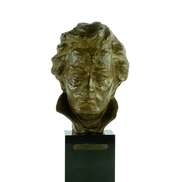 Bronze Beethoven Bust by Francois Steenebruggen Bronze Beethoven Statue Classic Music Lovers Gift Bronze Composer Buste Music Art Sculpture