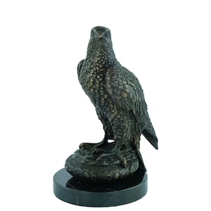 Bronze Falke Skulptur Tier Kunst Figur Bronze Falke Statue Wildlife Skulptur Jagd Dekoration Raubvogel Kunst Statue Jagd Kunst