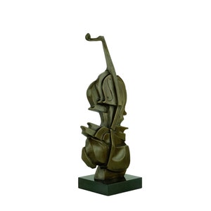 Sculpture de violon en bronze dans le style de Salvador Dali Statue d'art contemporain Cadeau pour joueur de violon Sculpture en bronze abstraite Sculpture en musique image 1