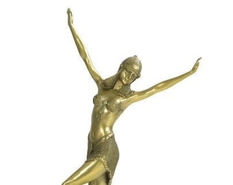 Bronze Tänzerin Statue Art Deco tanzende Weibliche Figur Bronze Skulptur Frau Chiparus Skulptur ägyptische Tänzerin Bronze weibliche Skulptur Kunst