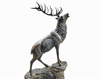 Lifesize Bronze Deer Sculpture Animal Art Outdoor Deer Statue Bronze Stag Sculpture Bronze Wildlife Sculpture Hunting Decoration Hunting Art