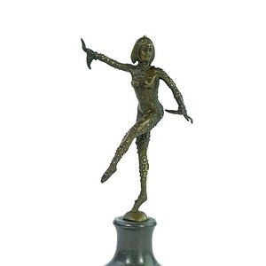Handmade bronze sculpture M By Dancer Like Fairly Graceful Nouveau Art Gift 