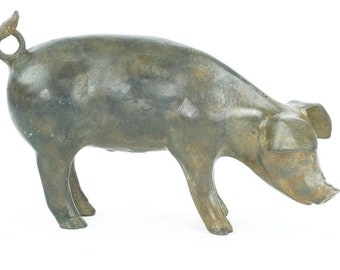 Bronze Pig Statue by the Pierre Chenet Foundry Farm Animal Art - Etsy