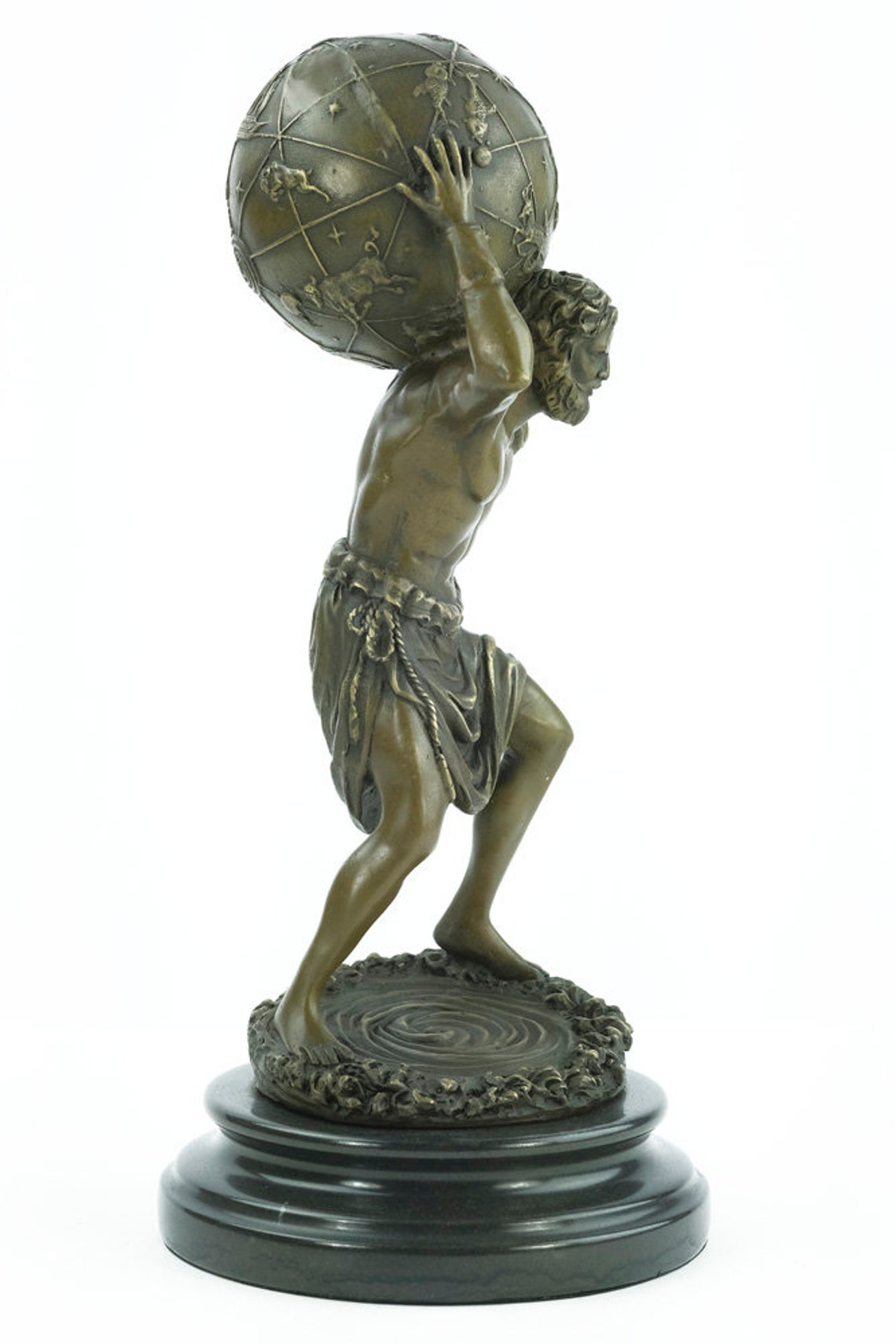 Greek Mythology Bronze Statue of Atlas Carrying a Globe Bronze Etsy