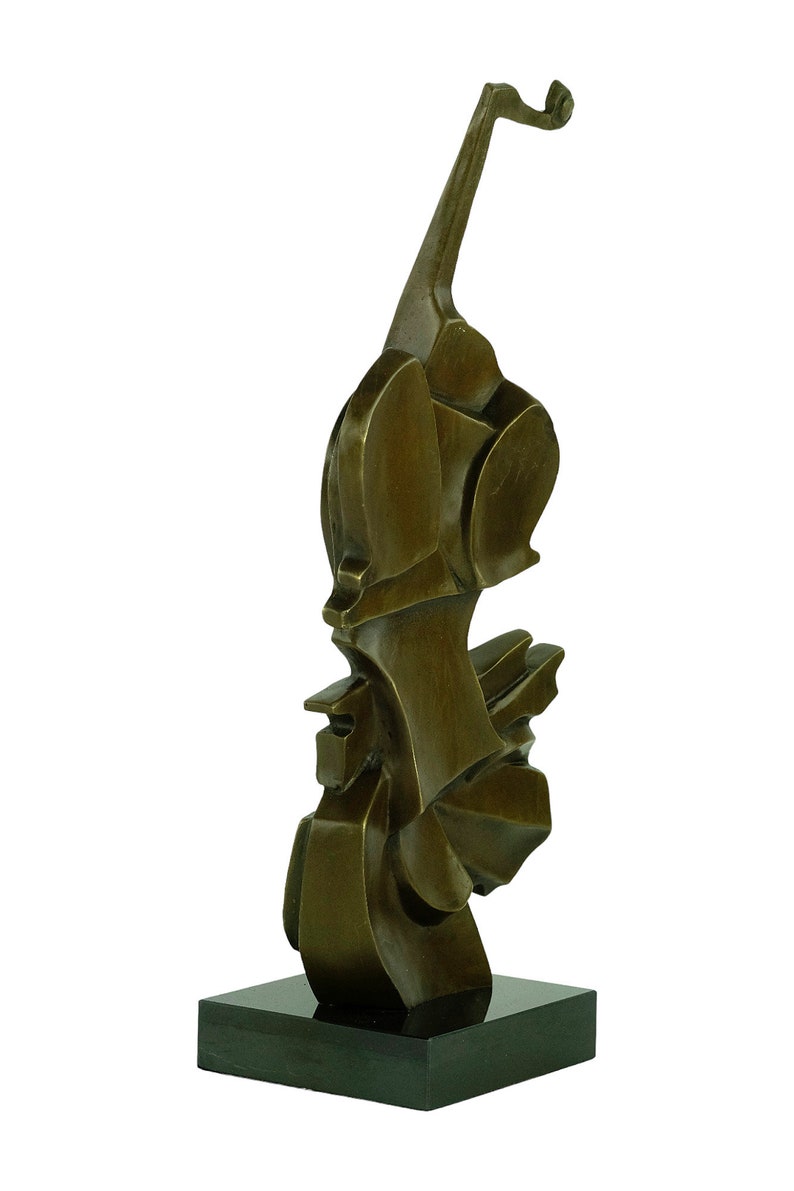 Sculpture de violon en bronze dans le style de Salvador Dali Statue d'art contemporain Cadeau pour joueur de violon Sculpture en bronze abstraite Sculpture en musique image 6