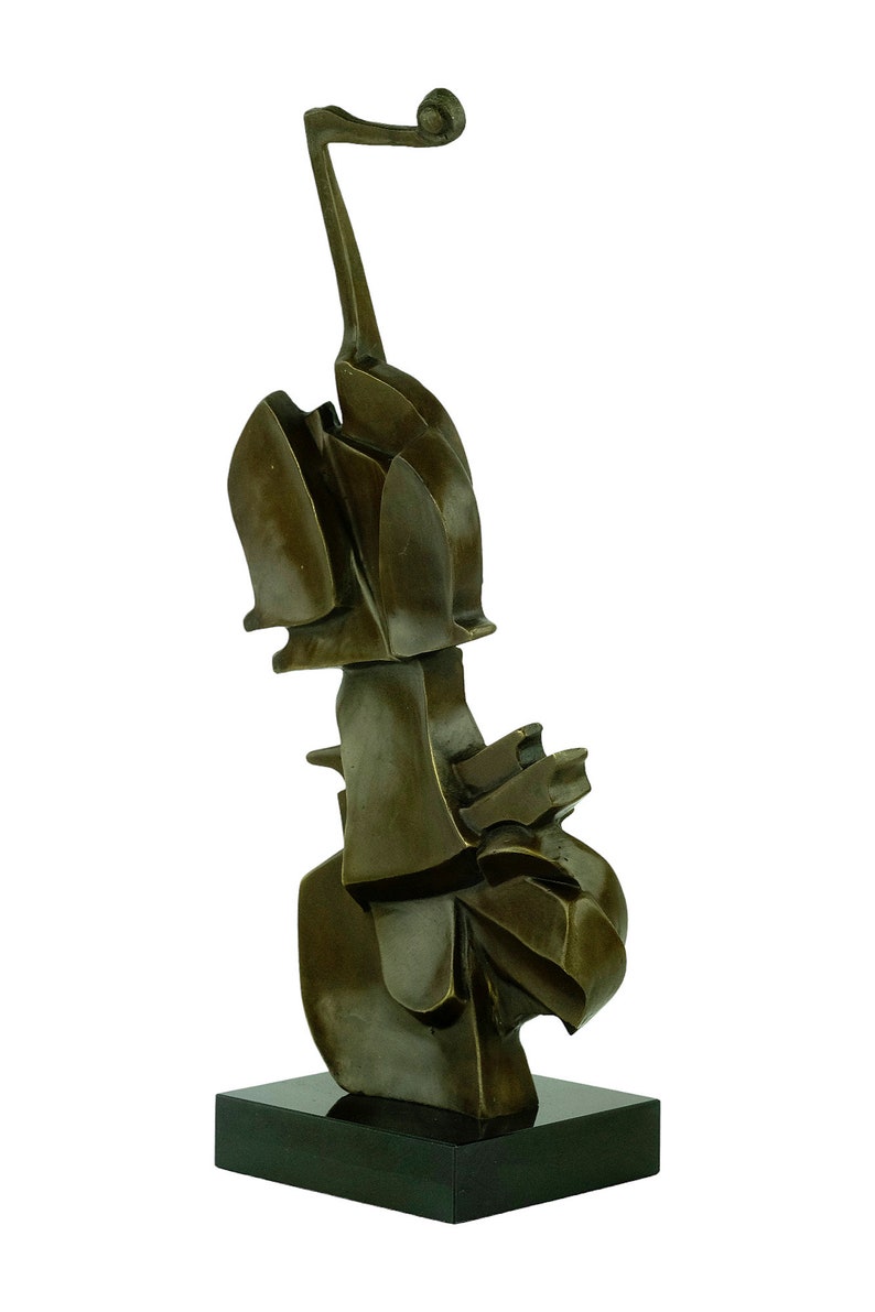 Sculpture de violon en bronze dans le style de Salvador Dali Statue d'art contemporain Cadeau pour joueur de violon Sculpture en bronze abstraite Sculpture en musique image 4