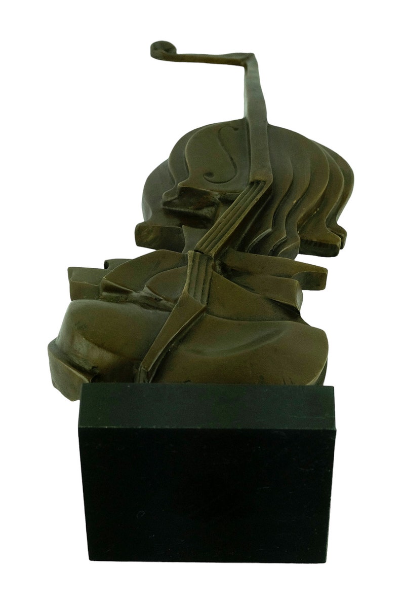 Sculpture de violon en bronze dans le style de Salvador Dali Statue d'art contemporain Cadeau pour joueur de violon Sculpture en bronze abstraite Sculpture en musique image 10