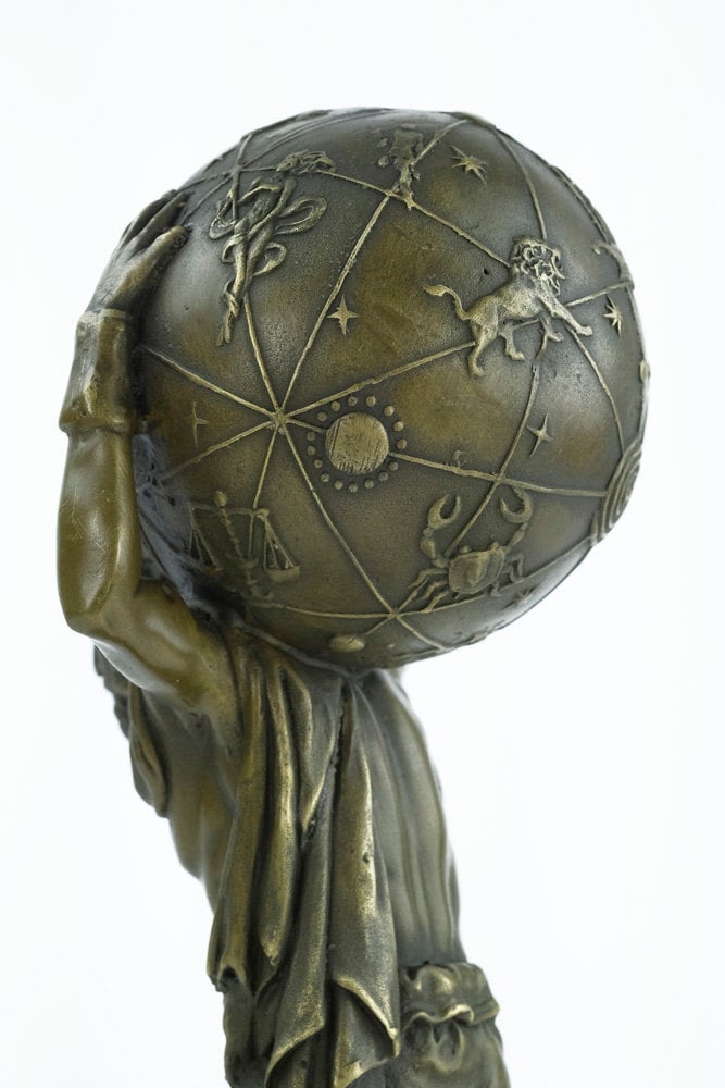 Greek Mythology Bronze Statue of Atlas Carrying a Globe Bronze Etsy