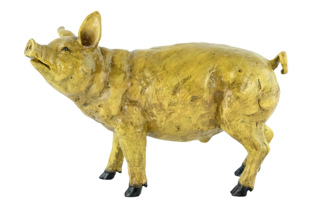 Vienna Bronze Pig Sculpture Animal Art Figurine Franz Bergman Bronze