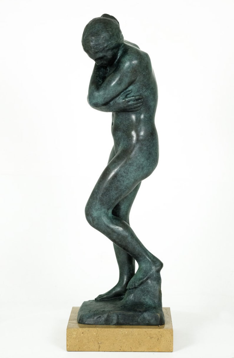 Bronze Eve Sculpture Rodin Art Statue Bronze Female Nude Statue Sensual Female Figurine Auguste Rodin Female Bronze Art Sculpture Classic image 7