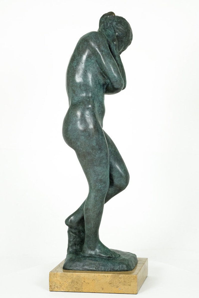 Bronze Eve Sculpture Rodin Art Statue Bronze Female Nude Statue Sensual Female Figurine Auguste Rodin Female Bronze Art Sculpture Classic image 3