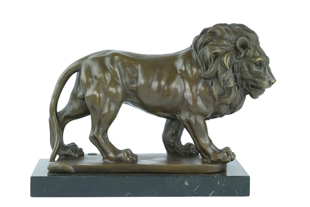 Bronze Lion Sculpture Wildlife Sculpture Majestic Lion Statue Etsy