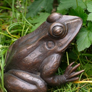 Escultura de rana de bronce Amantes de la rana Regalo Arte de la rana Decoración de la rana Escultura de jardín Escultura al aire libre Arte Deco para el hogar Estatua de animal Estatua de rana