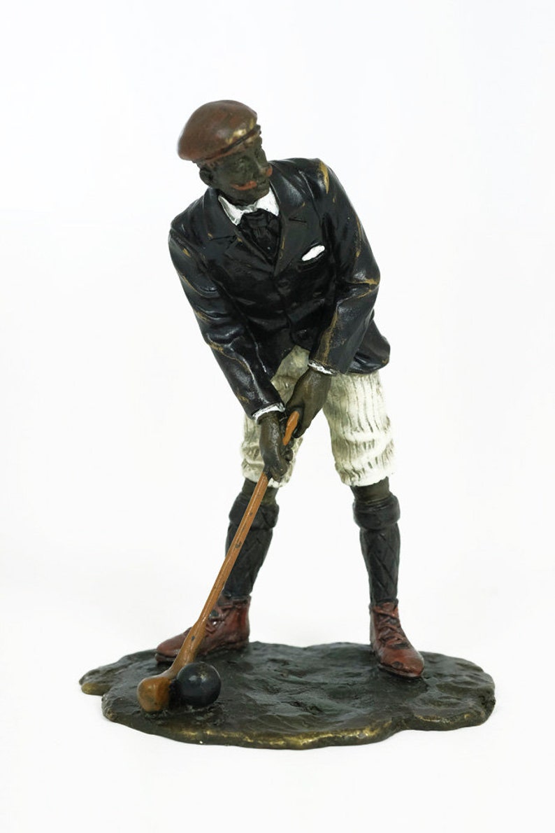 Bronze Golfer Sculpture Classic Golfer Art Statue Viennese Etsy