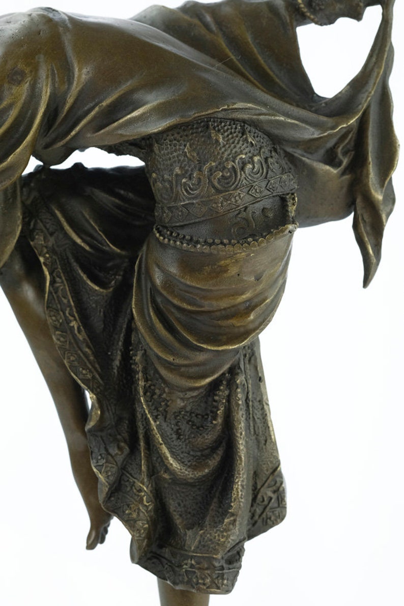 Escultura de bailarina de bronce estilo Art Deco Bailarina de serpiente Chiparus Estatua de bronce Estatua de bronce Art Deco Bailando Mujer Art Deco Bronce Mujer imagen 9