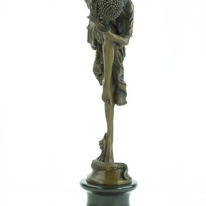 Escultura de bailarina de bronce estilo Art Deco Bailarina de serpiente Chiparus Estatua de bronce Estatua de bronce Art Deco Bailando Mujer Art Deco Bronce Mujer imagen 3