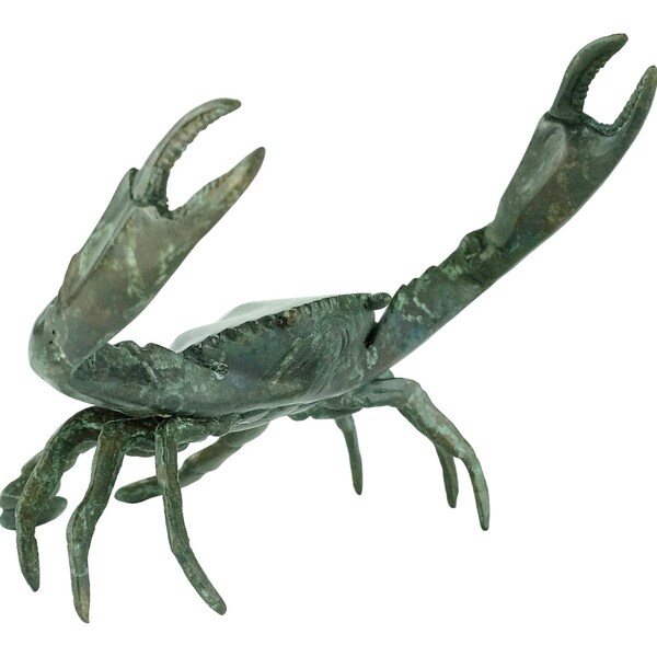 Sculpture de crabe en bronze Statue d'art animalier Décor nautique Statue de crabe en bronze Amoureux du crabe Cadeau Sealife Décoration de crabe Sculpture animale en bronze