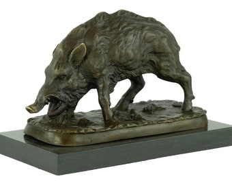 Bronze Wild Boar Sculpture Hunting Decoration Wildlife Sculpture Bronze Wild Boar Statue Hunting Sculpture Animal Art Figurine Wild Boar Art