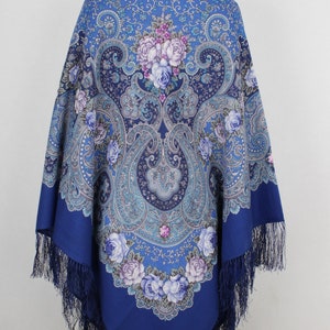 RARE NEW With TAGS Women Authentic Original Pavlovo Posad Shawl 146x146 cm 57x57" Floral Warm Soft 100% Wool russian scarf Wrap Gift 1694-13