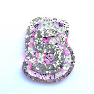 Liberty Fabric Lilac Glitter Birthday Badge