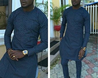 Simply Modern Dashiki Suite,African Men's Clothing,Two Piece Suite, Made to order Men's African Attire, African Men's Fashion,Dashiki Style